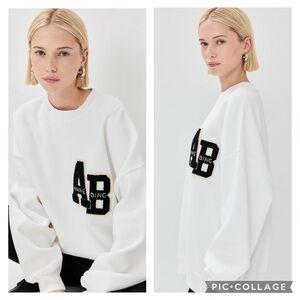 Anine Bing Miles Letterman Logo Sweatshirt